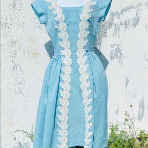 Real Vintage 1950s Dress Fit Flare Rockabilly Midi